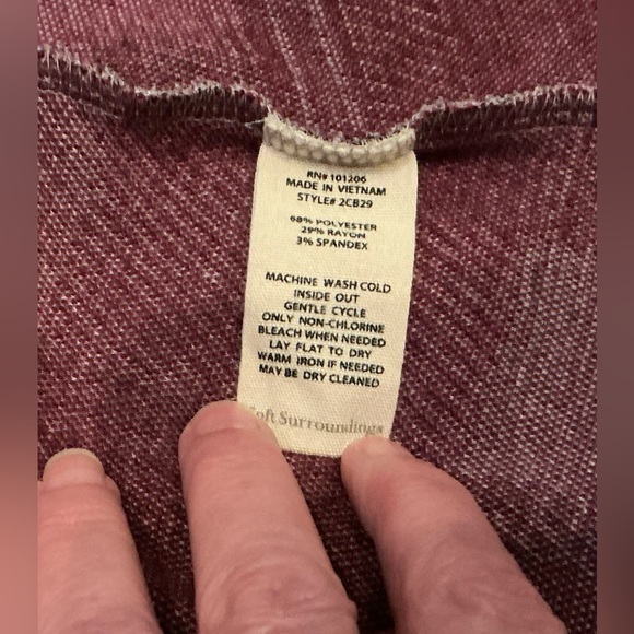 Soft Surroundings Pink and Gray Plaid Flannel Tunic - M - Picture 4 of 6